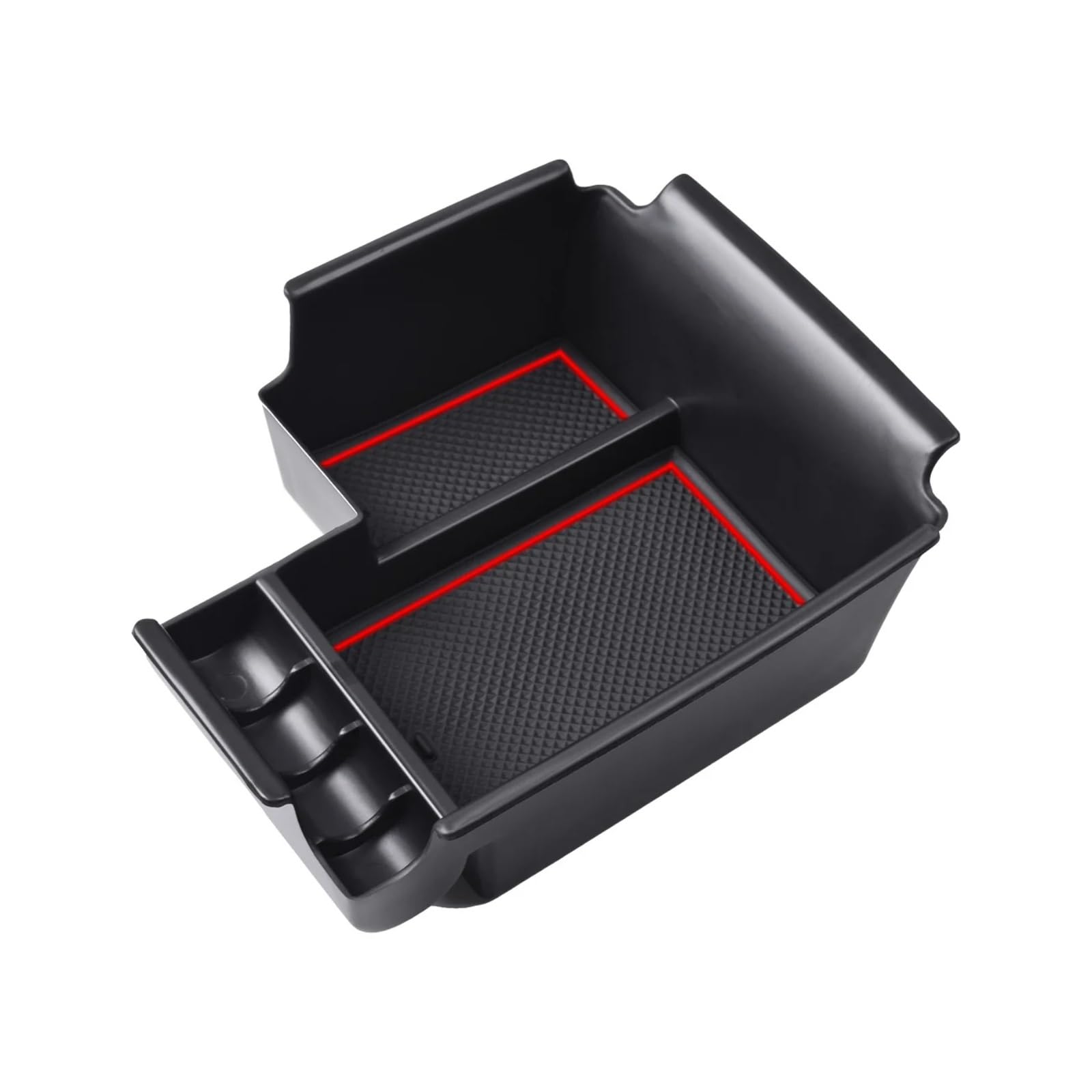 Kompatibel Mit Kia Für Forte GT EX FE LX LXS S 2019 2020 2021 2022 2023 2024 Auto-Innenraum-Mittelkonsolen-Organizer Armlehnen-Organizer-Tablett Auto Center Console Tray(Red) von VBNYBA