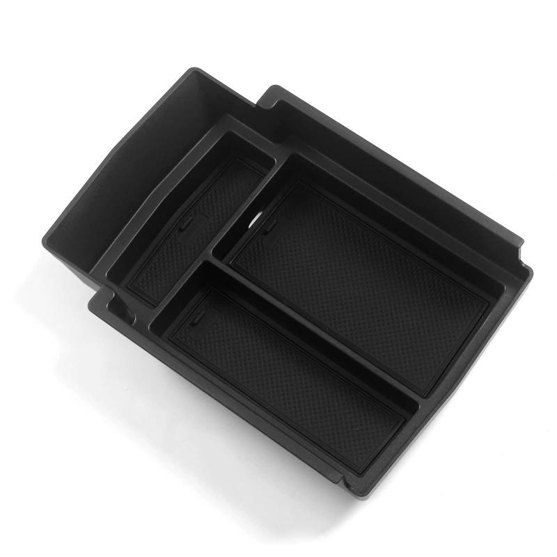 Kompatibel Mit Toyota Für BZ4X 2022 2023 Mittelkonsolen-Armlehnenbox Ablagefach Innenaufräumzubehör-Organizer Auto Center Console Tray(Black) von VBNYBA