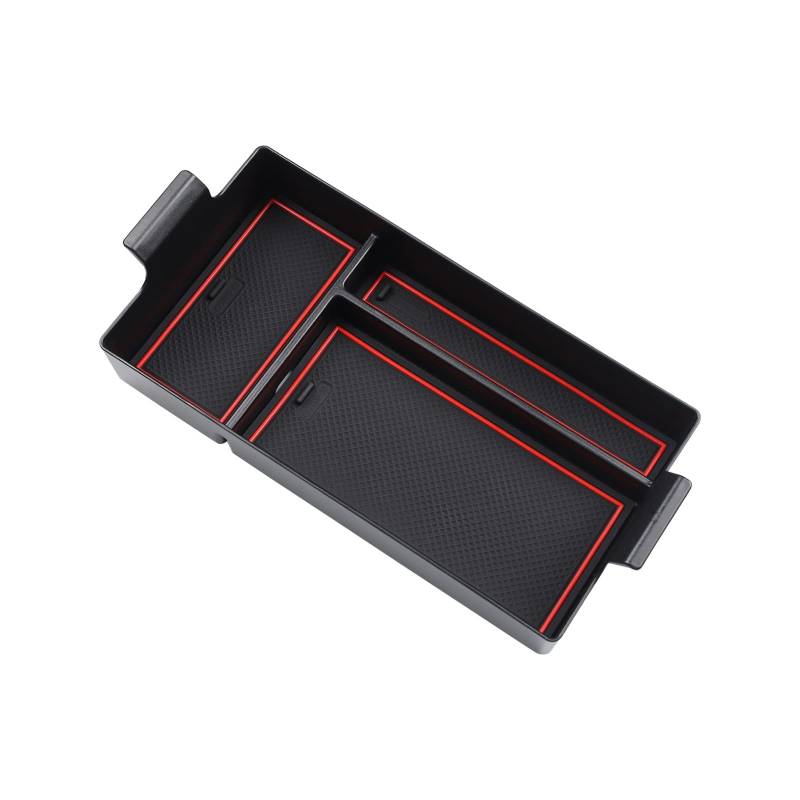 Kompatibel Mit Toyota Für NOAH Die Voxy 90-Serie, Auto-Mittelkonsolen-Organizer-Tablett, Mittelarmlehnen-Aufbewahrungsbox, Innenzubehör Auto Center Console Tray(Red) von VBNYBA