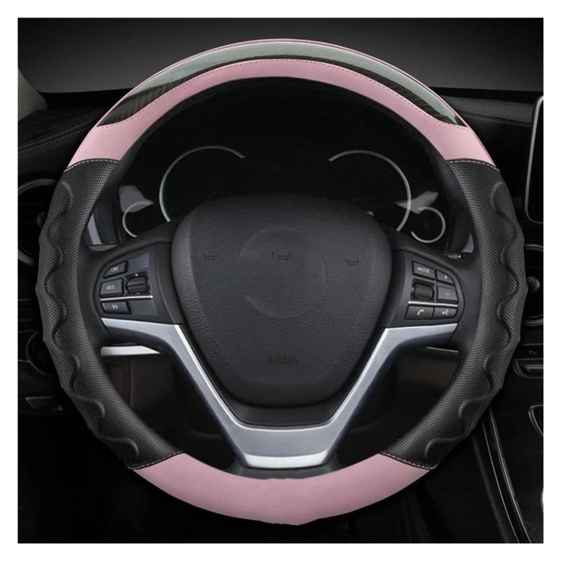 Lenkradhüllen Kompatibel Mit E36 E39 E46 E53 E60 E63 E82 E87 E90 ABS PU 37/38 cm 14,5/15 Zoll rutschfeste Schutzhülle Für Das Lenkrad(Pink) von VBNYBA