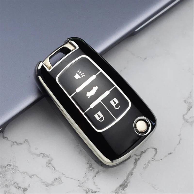 VBNYBA Auto Schlüssel Kompatibel Mit Chevrolet Für Trax Für Sail Für Malibu Für Cruze Für Aveo Für Captiva 1 Stück 3/4/5-Tasten-Autoschlüsseletui-Abdeckung Shell Fob(color1,4button) von VBNYBA