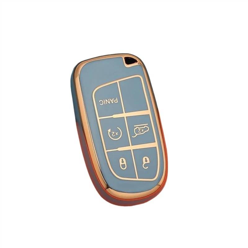 VBNYBA Auto Schlüssel Kompatibel Mit Jeep Für Renegade Für Grand Für Cherokee 1 Stück Autoschlüssel-Shell-Abdeckung Auto-Fernschlüsseletui-Abdeckung Shell Remote Fob Case Sleeve(Color 2) von VBNYBA