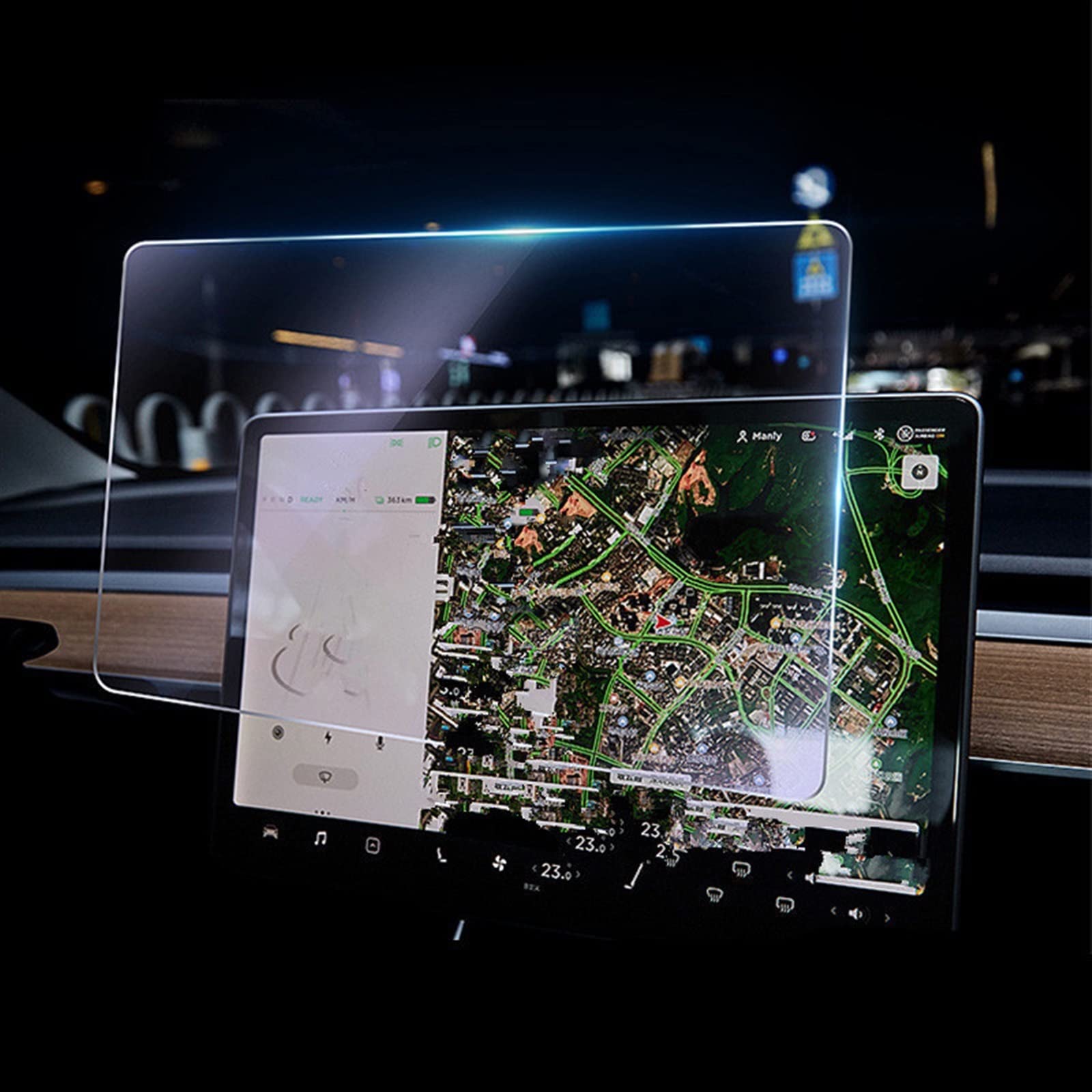VBNYBA Autoinnenausstattung Center Control Touchscreen-Schutzfolie, Schutzfolie Aus Gehärtetem Glas, Kompatibel Mit Tesla Für Model Y 2017 2018 2019 von VBNYBA