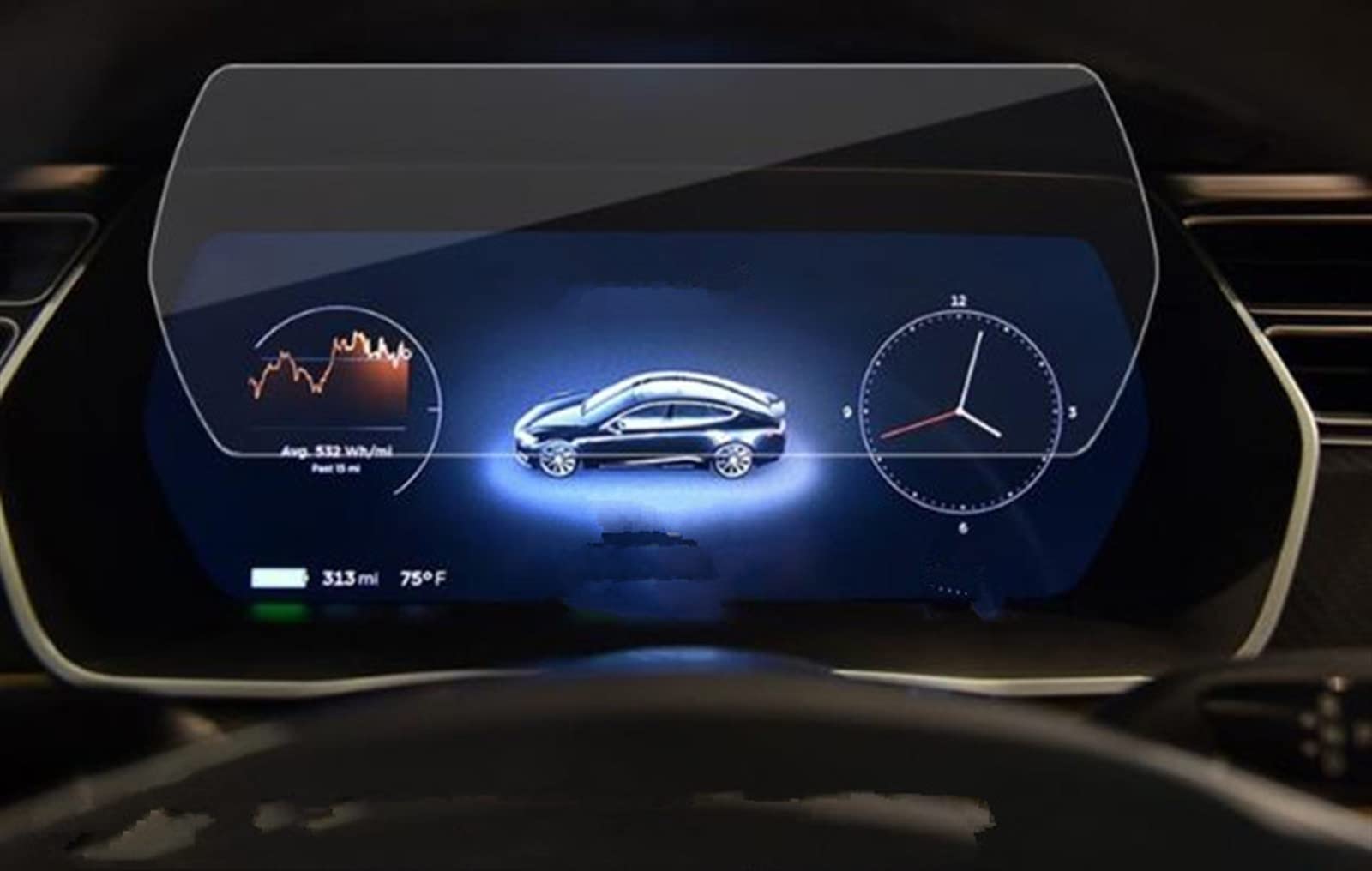 VBNYBA Autoinnenausstattung Kompatibel Mit Tesla Für Model S Zentralsteuerung Navigation Touchscreen GPS Displayschutzfolie 17 Zoll Armaturenbrett Schutzfolie(Meter) von VBNYBA