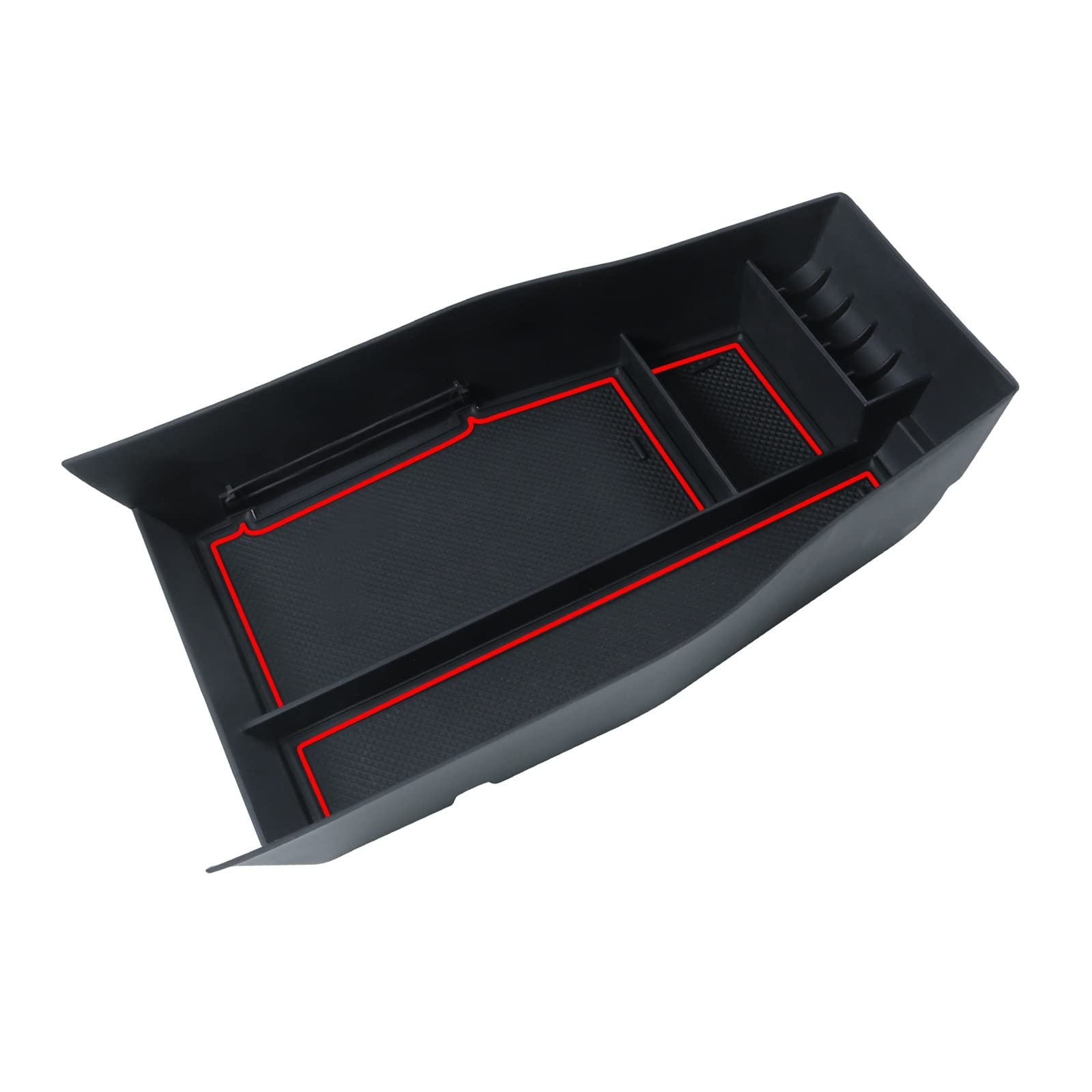 VBNYBA Kompatibel Mit Hyundai Für Ioniq 5 2022 2023 Auto-Armlehnen-Organizer, Tablett, Handlauf, Sortieren, Aufbewahrungsbox, Auto-Innenzubehör Auto Center Console Tray(Red) von VBNYBA