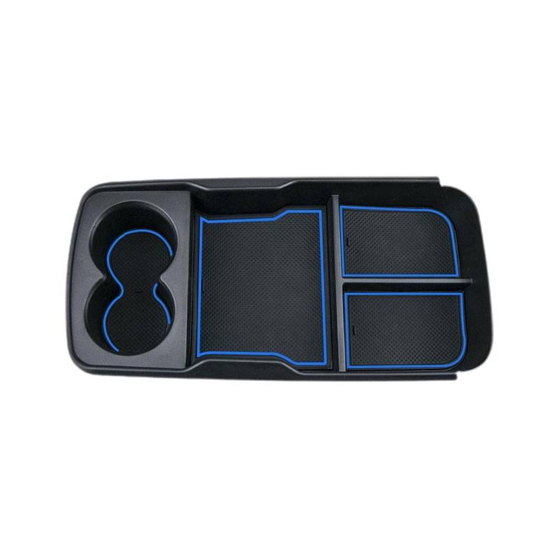 VBNYBA Kompatibel Mit K&ia Für EV6 2022 2023 Aufbewahrungsbox Für Die Mittelkonsole Im Auto, Wasserbecherhalter, Armlehnen-Organizer, Innenaufbewahrung, Aufbewahrung Auto Center Console Tray(Blue) von VBNYBA