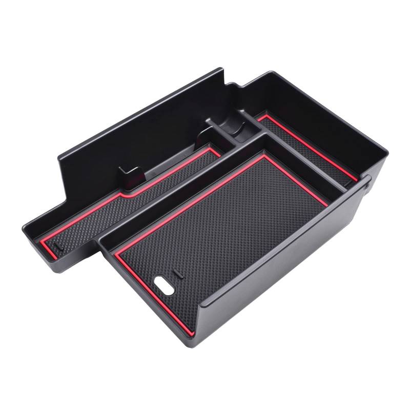 VBNYBA Kompatibel Mit Nissan Für Pathfinder 2022 2023 Auto Armlehnenbox Mittelkonsole Aufbewahrungsbox Organizer Tablett Zubehör Auto Center Console Tray(Red) von VBNYBA