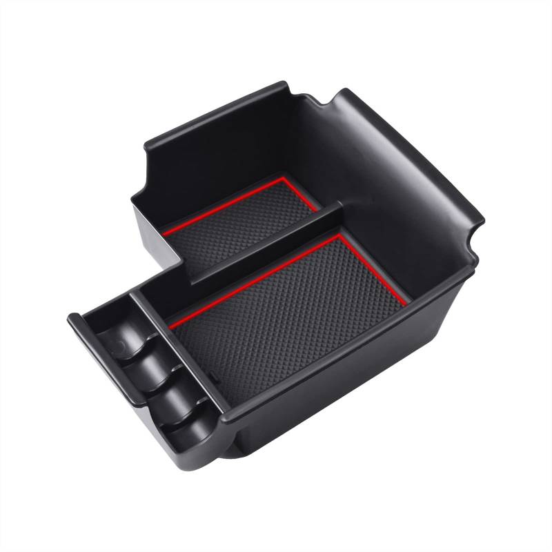 VBNYBA Kompatibel mit K&ia K3 für Cerato für Forte BD 2019 2020 2021 2022 2023, Auto-Mittelkonsolen-Organizer, Mittelarmlehnen-Aufbewahrungsbox Auto Center Console Tray(Red) von VBNYBA