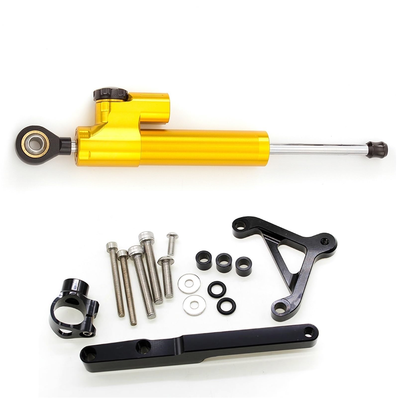 VBNYBA Motorrad Dämpfer Stabilisator Kompatibel Mit CB1000R 2008-2016 Motorrad Aluminium Lenkungsdämpfer Stabilisierung Halterung Unterstützung Montage Kit Moto Lenkungsdämpfer Stoßdämpfer(Yellow) von VBNYBA