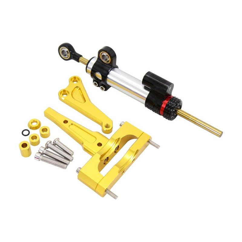 VBNYBA Motorrad Dämpfer Stabilisator Kompatibel Mit CB300R 2018 2019 2020 Lenkungsdämpfer Der Moto-Lenkungsdämpfer Stoßdämpfer Motorraddämpfer Stabilisator Motorradzubehör(Yellow,B) von VBNYBA