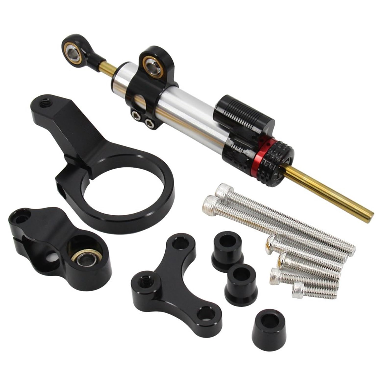 VBNYBA Motorrad Dämpfer Stabilisator Kompatibel Mit CBR650R 2019-2022 Motorradzubehör Einstellbare Lenkungsstabilisator-Dämpfer-Montagehalterung Moto-Lenkungsdämpfer-Stoßdämpfer(Black,B) von VBNYBA