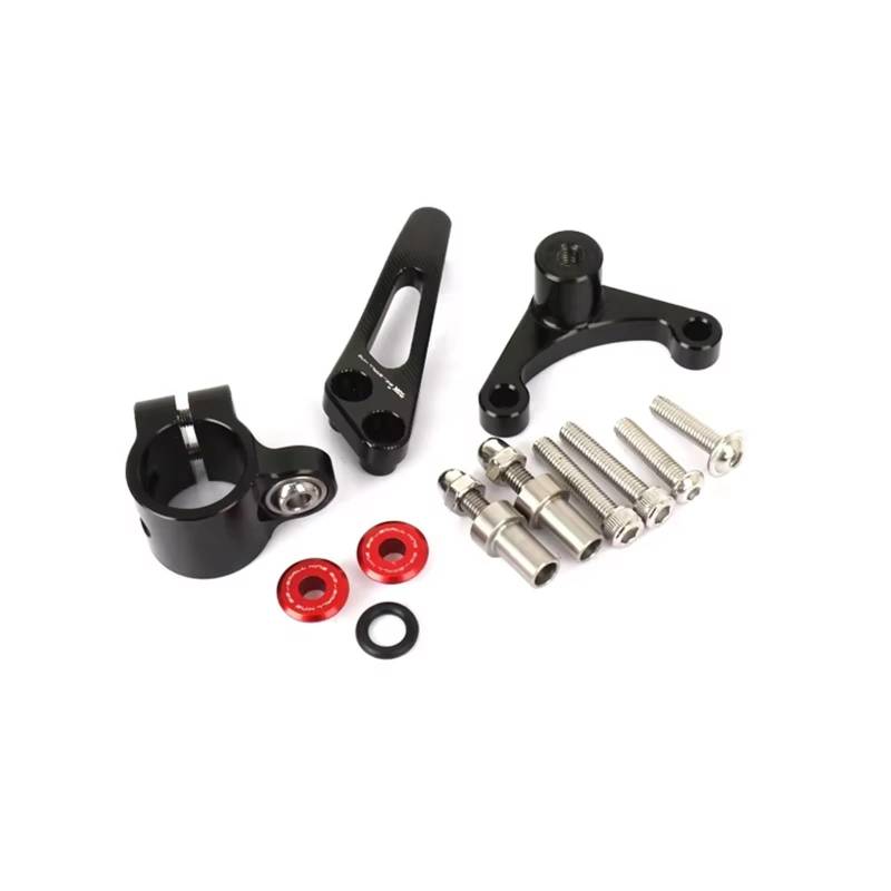 VBNYBA Motorrad Dämpfer Stabilisator Kompatibel Mit Ducati Für Supersport 950 2018 2019 2020 2021 Motorradzubehör Lenkungsdämpfer Stabilisator Halterung Mount Kit(Black,A) von VBNYBA