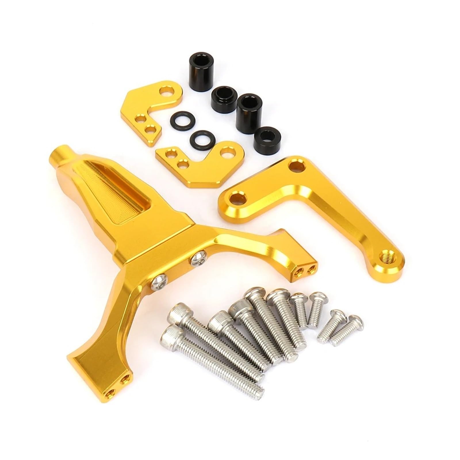 VBNYBA Motorrad Dämpfer Stabilisator Kompatibel Mit Yamaha Für MT-09 2024 Motorradzubehör Stabilisator Lenkungsdämpfer Montagehalterung Kit Dämpfer Kit Dämpfer Stoßdämpfer(Yellow,A) von VBNYBA