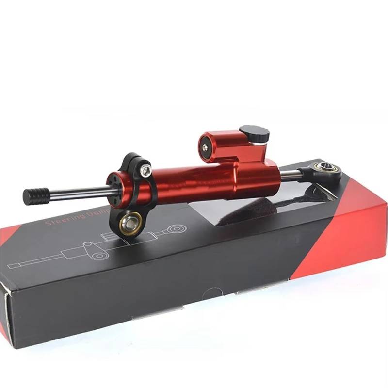 VBNYBA Motorrad Dämpfer Stabilisator Kompatibel Mit Yamaha Für T-MAX 500 530 2001-2007 Motorrad Einstellbare Lenkung Stabilisieren Dämpfer Control Halterung Montage Kit Zubehör(Red) von VBNYBA