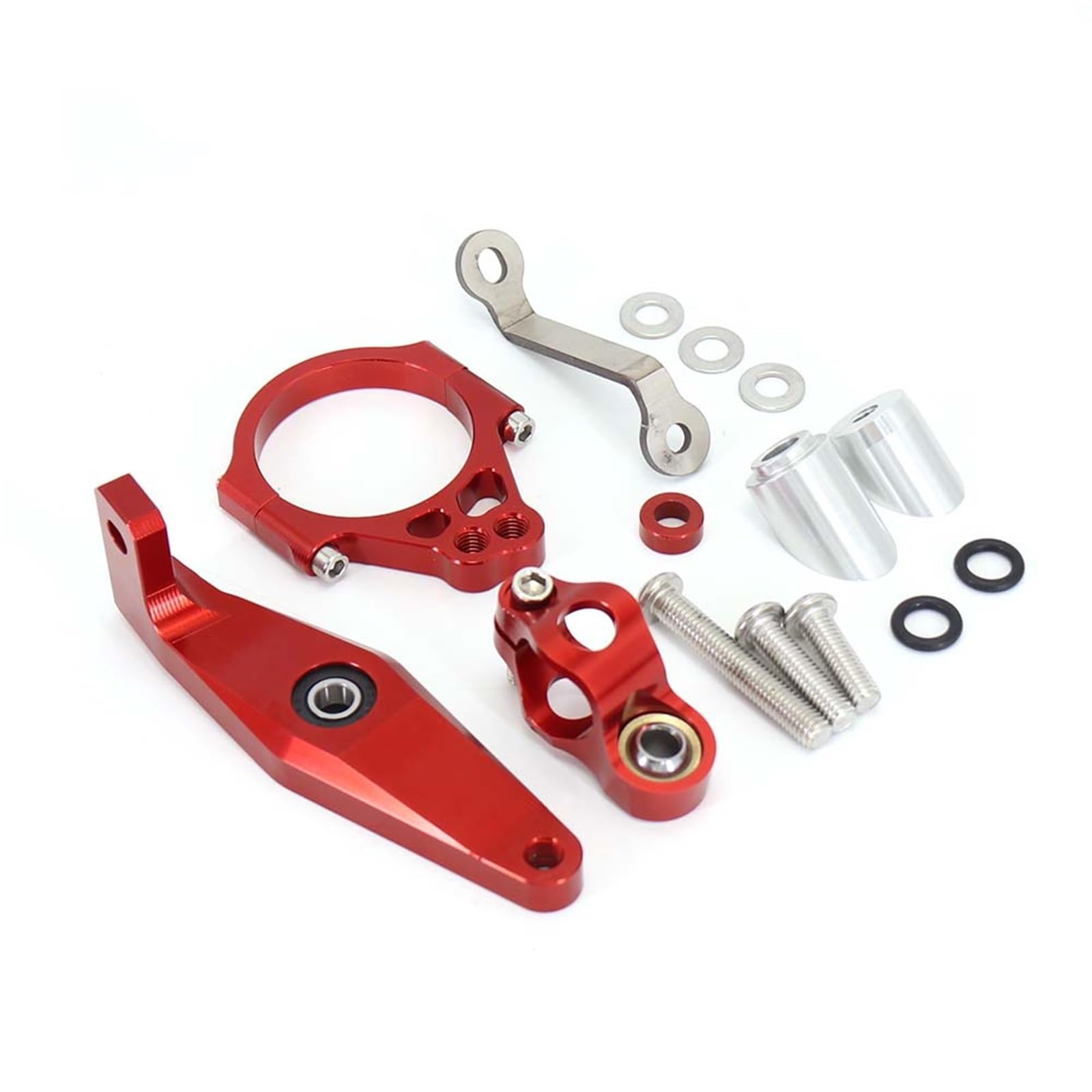 VBNYBA Motorrad Dämpfer Stabilisator Kompatibel Mit Yamaha Für XSR900 2022-2023 Motorräder Zubehör Lenkung Stabilisieren Dämpfer Halterung Mount Kit Lenkung Dämpfer Schock(Red,A) von VBNYBA