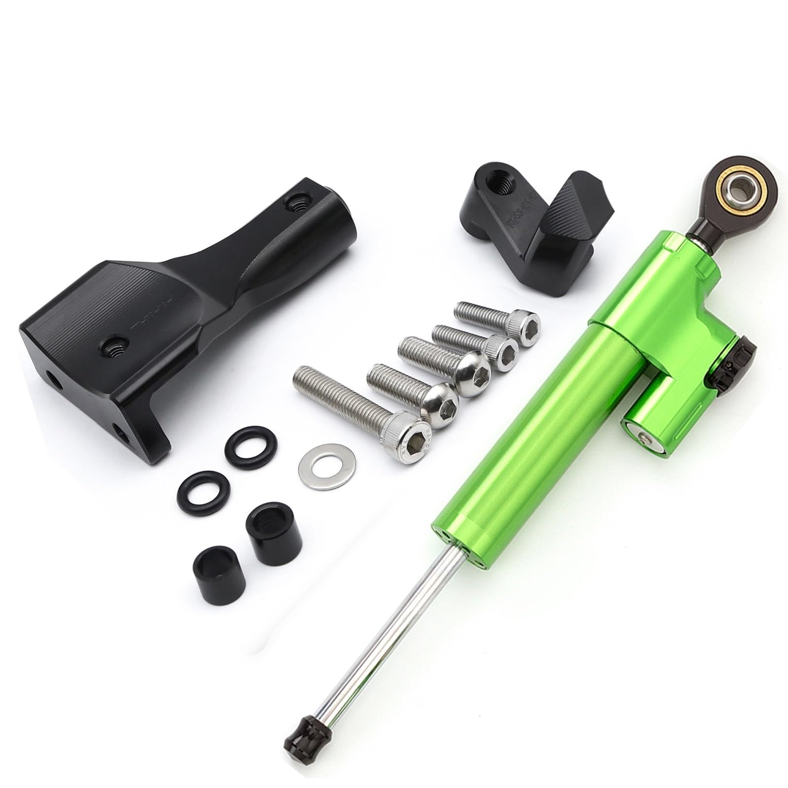 VBNYBA Motorrad Dämpfer Stabilisator Kompatibel Mit Yamaha Für YZF MT25 2021 2022 2023 Motorrad CNC Lenkungsdämpfer Stabilisieren Dämpfer Halterung Montage Kits Dämpfer Stoßdämpfer(Green) von VBNYBA