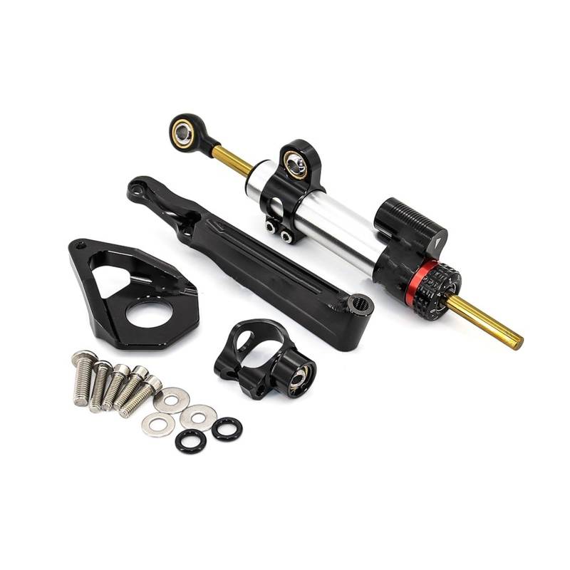 VBNYBA Motorrad Dämpfer Stabilisator Kompatibel Mit Yamaha Für YZF-R6 2003 2004 2005 Stoßdämpferhalterung Motorradzubehör Lenkungsdämpfersatz Moto Lenkungsdämpfer Stoß(Black,C) von VBNYBA