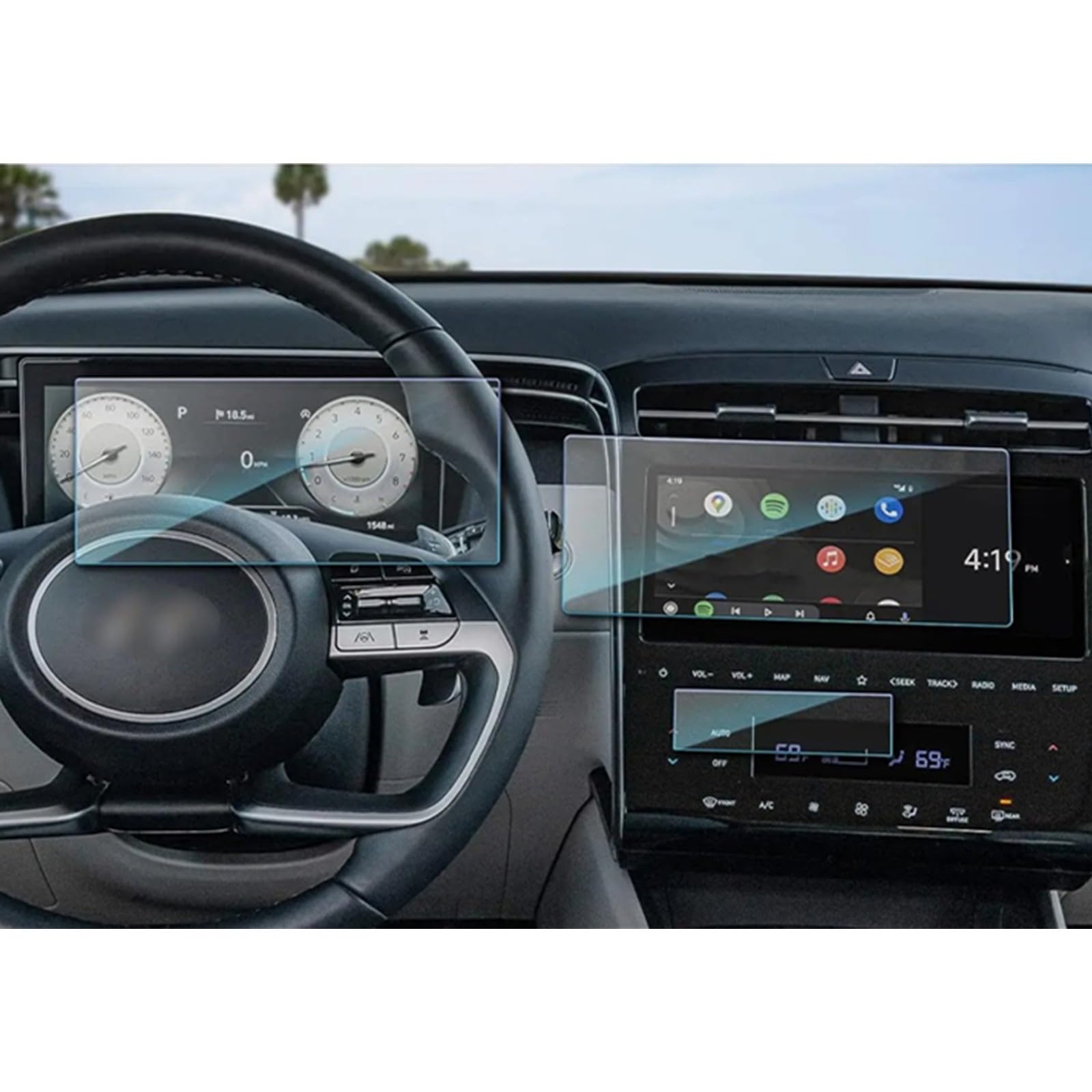 VBNYBA Navigation Schutzfolie Kompatibel Mit Hyundai Für Tucson Für NX4 2021 2022 2023 Autonavigation Gehärteter Film Auto GPS Gehärtetes Glas Armaturenbrettschutz von VBNYBA