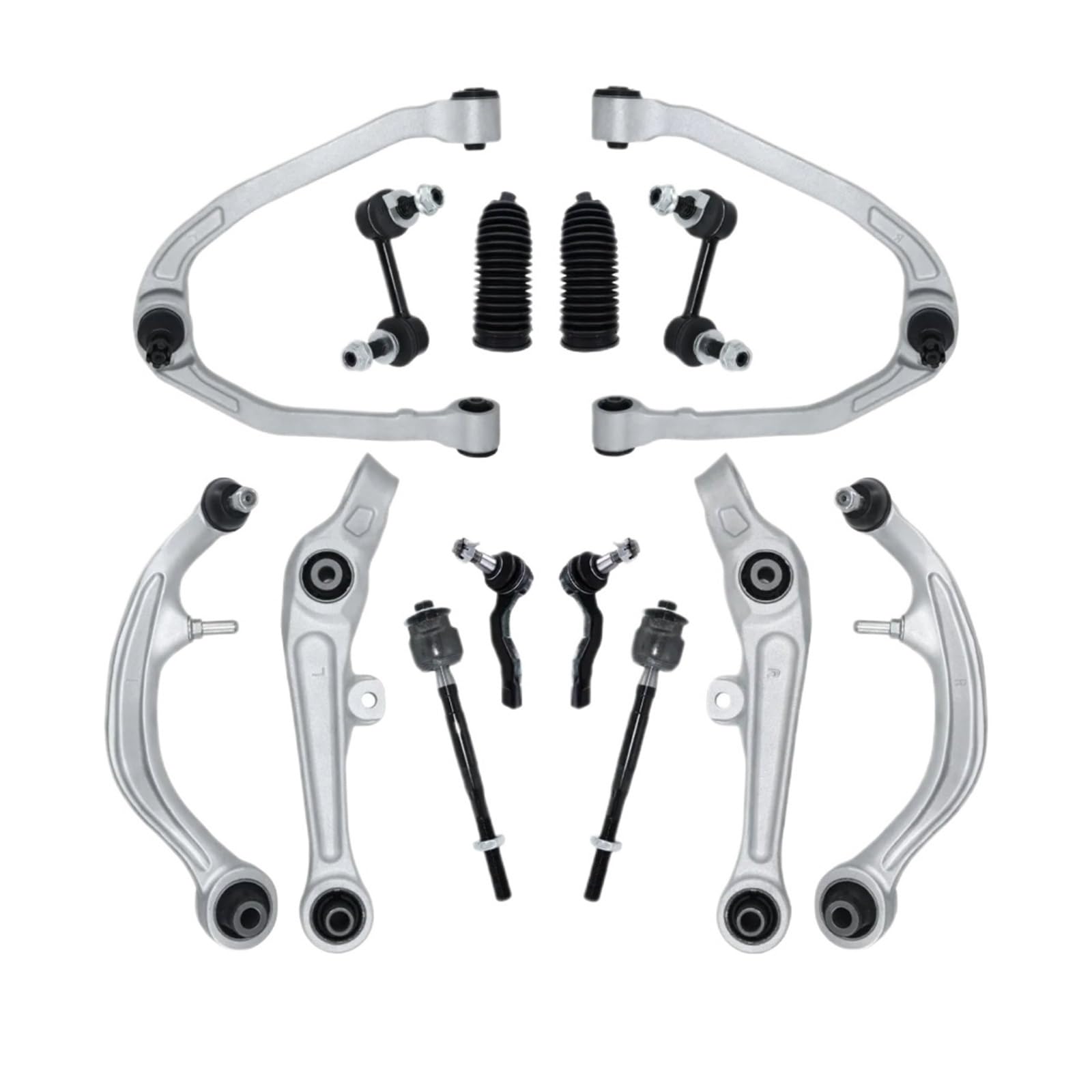 VBNYBA Querlenker Satz Kompatibel Mit Infiniti Für G35 RWD 2003 2004 2005 2006 2007. 14-teiliges Set Für Vorderen Unteren Querlenker, Stabilisator-Endverbindungsset, OEM: K621690, K621936 von VBNYBA