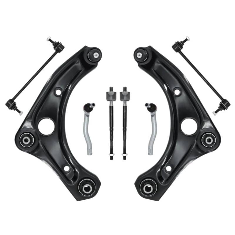 VBNYBA Querlenker Satz Kompatibel Mit Nissan Für Versa 2013–2019 Für Micra 2015–2017. 8-teiliger Querlenker Mit Kugelgelenk, Stabilisator-Link-Kits K621577, K621576, ES801200 von VBNYBA