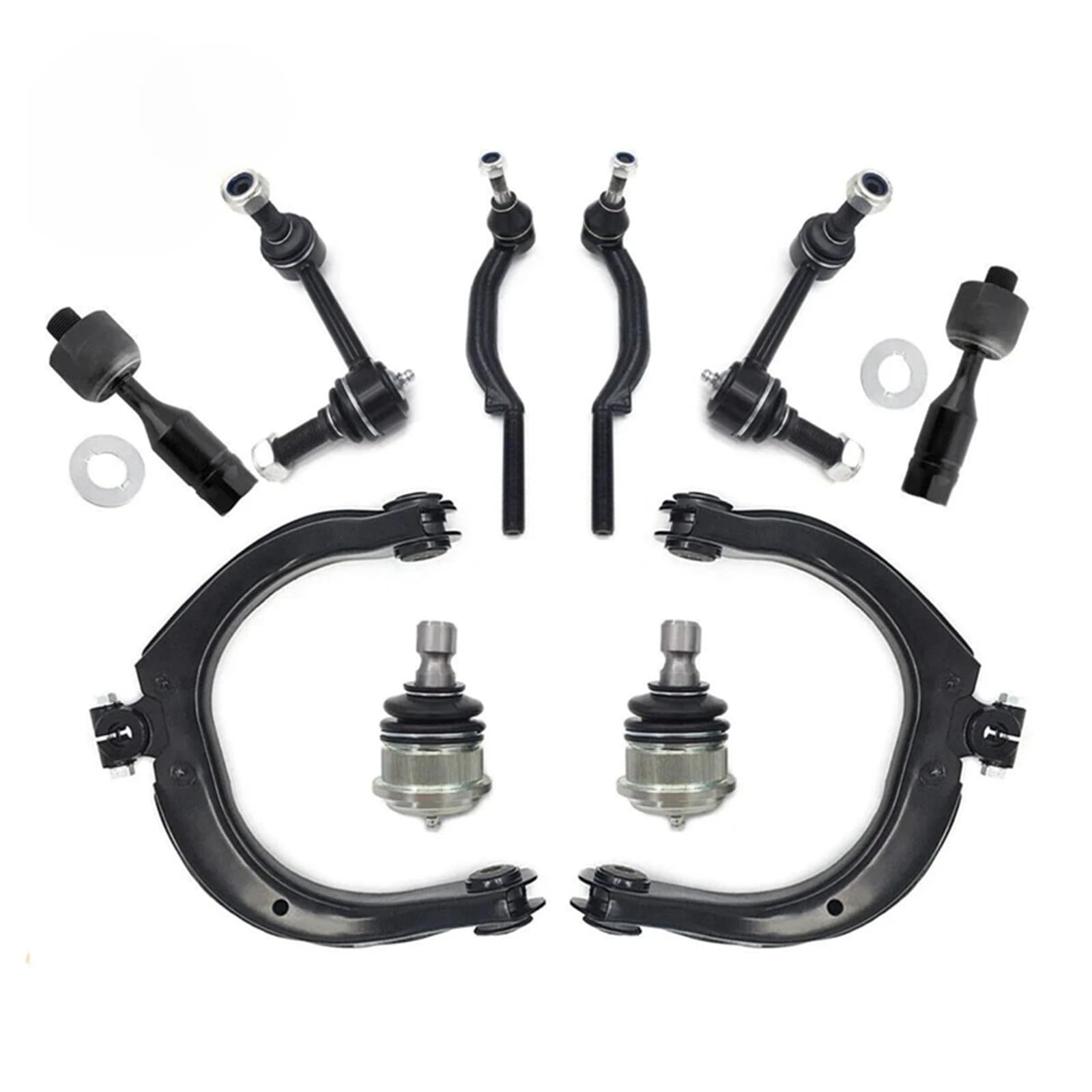 VBNYBA Querlenker Satz Kompatibel Mit Oldsmobile Für Bravada 2004 OEM: K640294 K640293 EV80965 10-teiliges Auto-Vorderoberlenker-Kugelgelenke Stabilisator-Endverbindungsset von VBNYBA