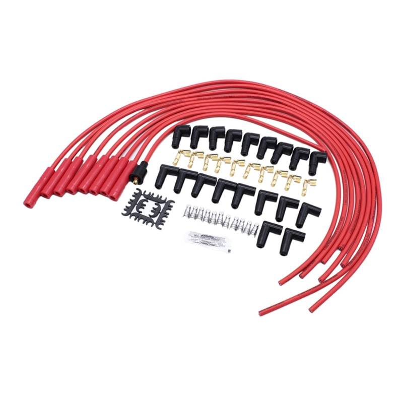 VBPBHFFNMW 4041r Zündkerze Drahtsatz 8mm Super Stock Kupfer Spiralkern Universal Draht Set rot Zündspule von VBPBHFFNMW