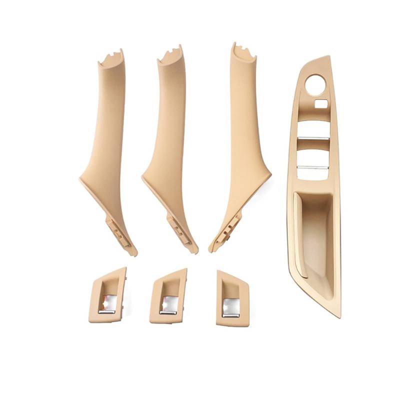 VBPBHFFNMW RHD Rechtslenker Auto Innentür Fenster Schalterabdeckung Original Innentürgriff Verkleidung Passend for BMW F10 F11 F18 520 523 525 Inner door handle(7pcs Set Beige) von VBPBHFFNMW