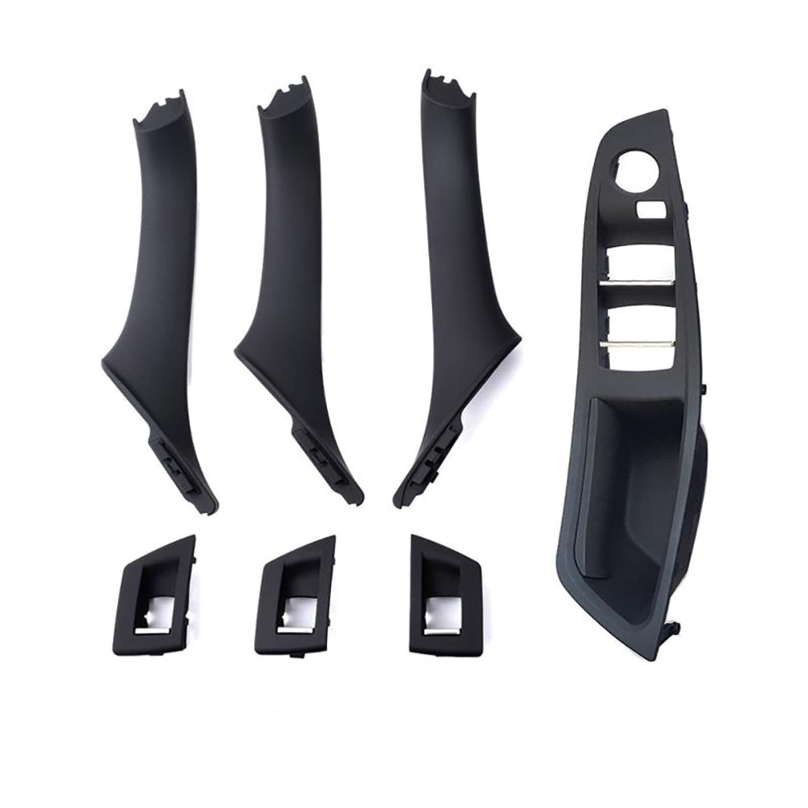 VBPBHFFNMW RHD Rechtslenker Auto Innentür Fenster Schalterabdeckung Original Innentürgriff Verkleidung Passend for BMW F10 F11 F18 520 523 525 Inner door handle(7pcs Set Black) von VBPBHFFNMW