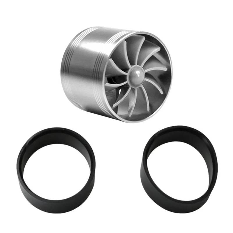 Ansaugschlauch Für Auto Turbine F1-Z Turbo Ladegerät Einzel Doppel Luftfilter Ansaugventilator Kraftstoff Gas Saver Kit Einlassluftrohrschlauch(Silver) von VBVGMZAS