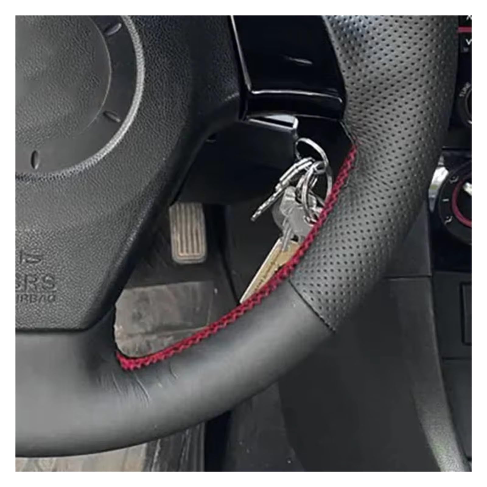 Lenkradbezug Für Mazda 3 Für Axela Für Mazda 5 Für Mazda6 Für Atenza 2004 2005 2006 2007 2008 Autozubehör Autolenkradabdeckung Lenkradschoner(Gray Thread) von VBVGMZAS