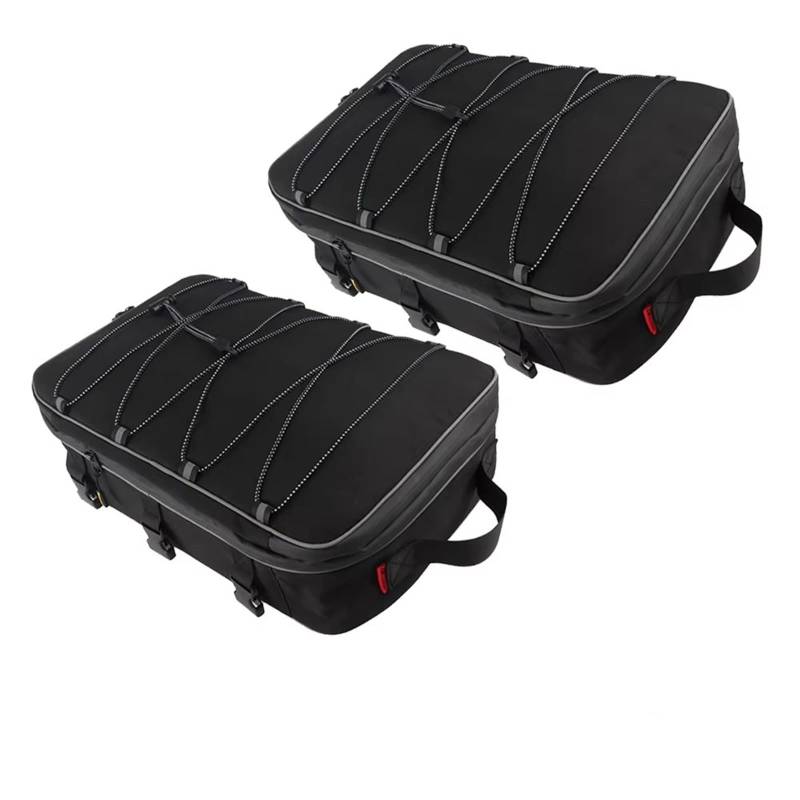 Motorrad-Heckgepäck Universal Side Rack Träger Aufbewahrungstasche Gepäck Taschen Box Packtaschen Tasche Für R1250GS Hinterradgepäckträger(Black-2 Side Bag) von VBVGMZAS