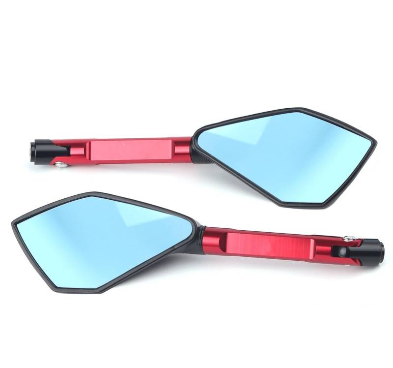 Rückseitenspiegel Für Für MT01 Für MT25 Für MT03 Für MT07 Für MT09 Für MT10 Universal Blau Anti-Glare Motorrad Spiegel Seite Rück Motorrad Rückspiegel(Red Big-Mirror) von VBVGMZAS