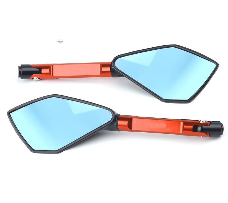 Rückseitenspiegel Für Suzuki Für GSR400 Für GSR600 Für GSR750 Für GSR 600 400 750 Universal Motorradspiegel Motorrad Rückspiegel(Orange Big-Mirror) von VBVGMZAS