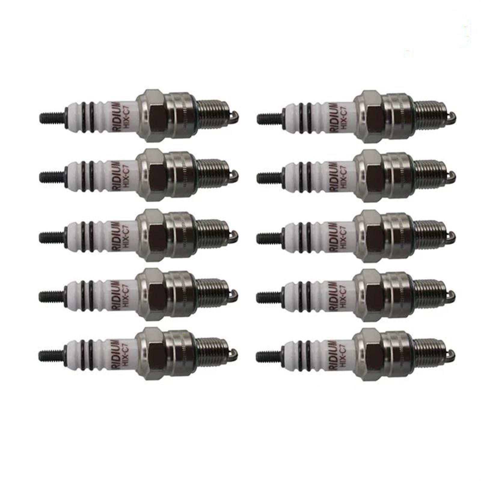 Zündspule Für 50 Cc 110 125 150 160 170 180 190 Cc Moped Roller ATV Pit Dirt Bike Iridium Zündkerze HIX-C7 Encendido Motocicleta(10pcs) von VBVGMZAS