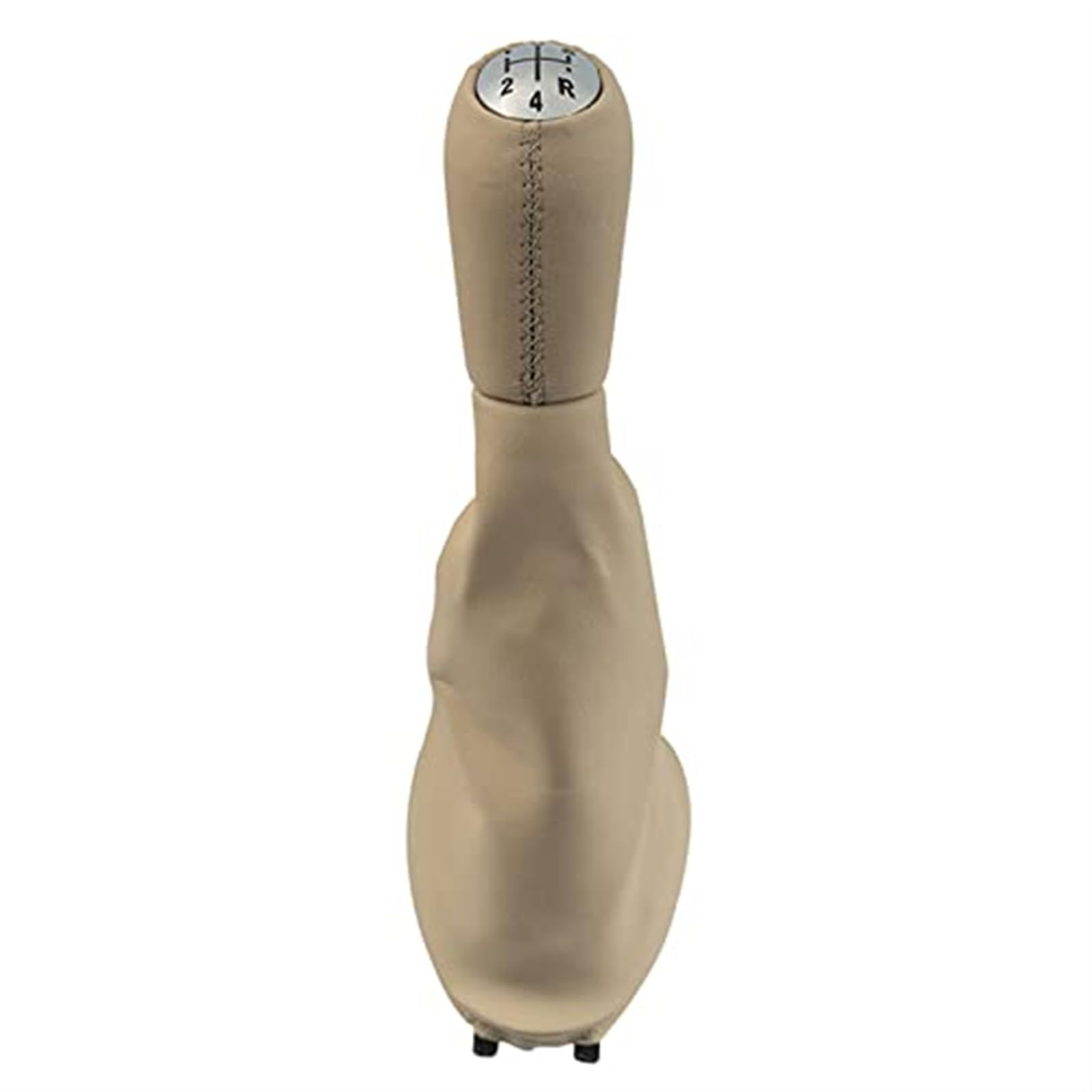 Auto SchaltknüPpel Für Clio 2 II Für Megane 2 II Für Kangoo 5 Gang Auto Leder Schaltknauf Hebel Shifter Boot Abdeckung Fall Auto Schaltknauf Kopf(‎Chrome Beige) von VBVRHAAMZ