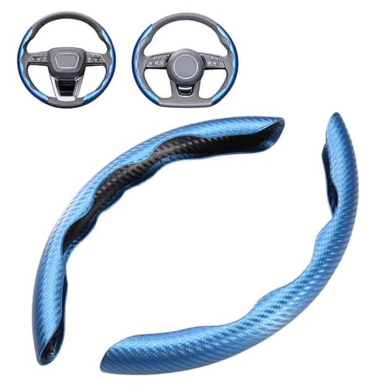 Für 2 für die Serie F22 für Coupé 2014 2015 2016 2017 2018 2019 2020 All-Saison Carbon Faser Anti-Slip Grip Segmented Protector LenkradbezüGe(Blue) von VBVRHAAMZ