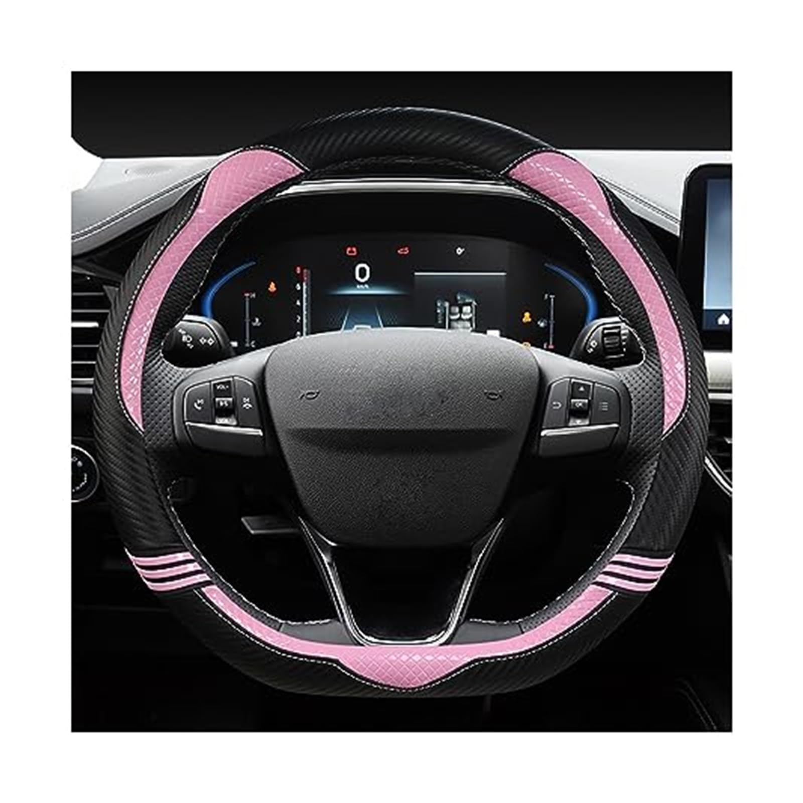 Für Focus ST Für ST-Line Für Fiesta ST Für ST-Line Auto Lenkrad Abdeckung Innen Zubehör Lenkrad Abdeckung LenkradbezüGe(‎Pink) von VBVRHAAMZ