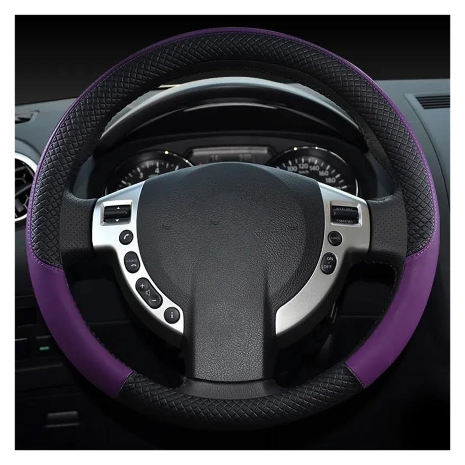 Für Nissan Für Teana Für Qashqai Für Juke Für Primera Für Versa Für Almera Lenkradschutz Lenkradabdeckung Leder LenkradbezüGe(Purple) von VBVRHAAMZ