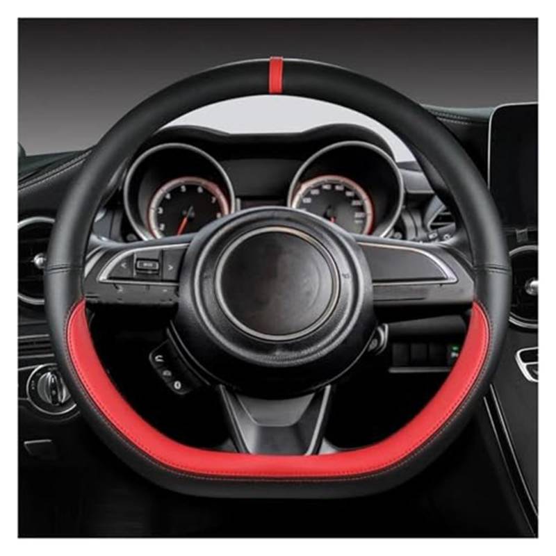 Für Suzuki Für Swift 2017 2018 2019 2020 2021 2022 Lenkradabdeckung Mikrofaser Leder D Form 38 cm Lenkradabdeckung LenkradbezüGe(Red) von VBVRHAAMZ