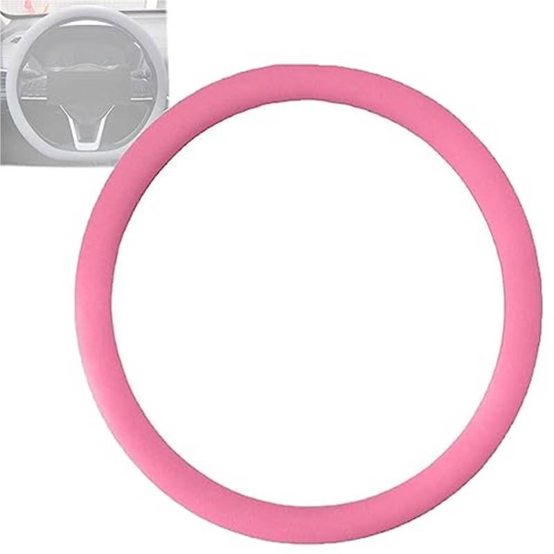 Universal 32–40 cm rutschfeste Silikon-weiche Auto-Lenkrad-Schutzhülle, Cooler Rutschfester Silikon-Lenkradschutz LenkradbezüGe(Pink) von VBVRHAAMZ