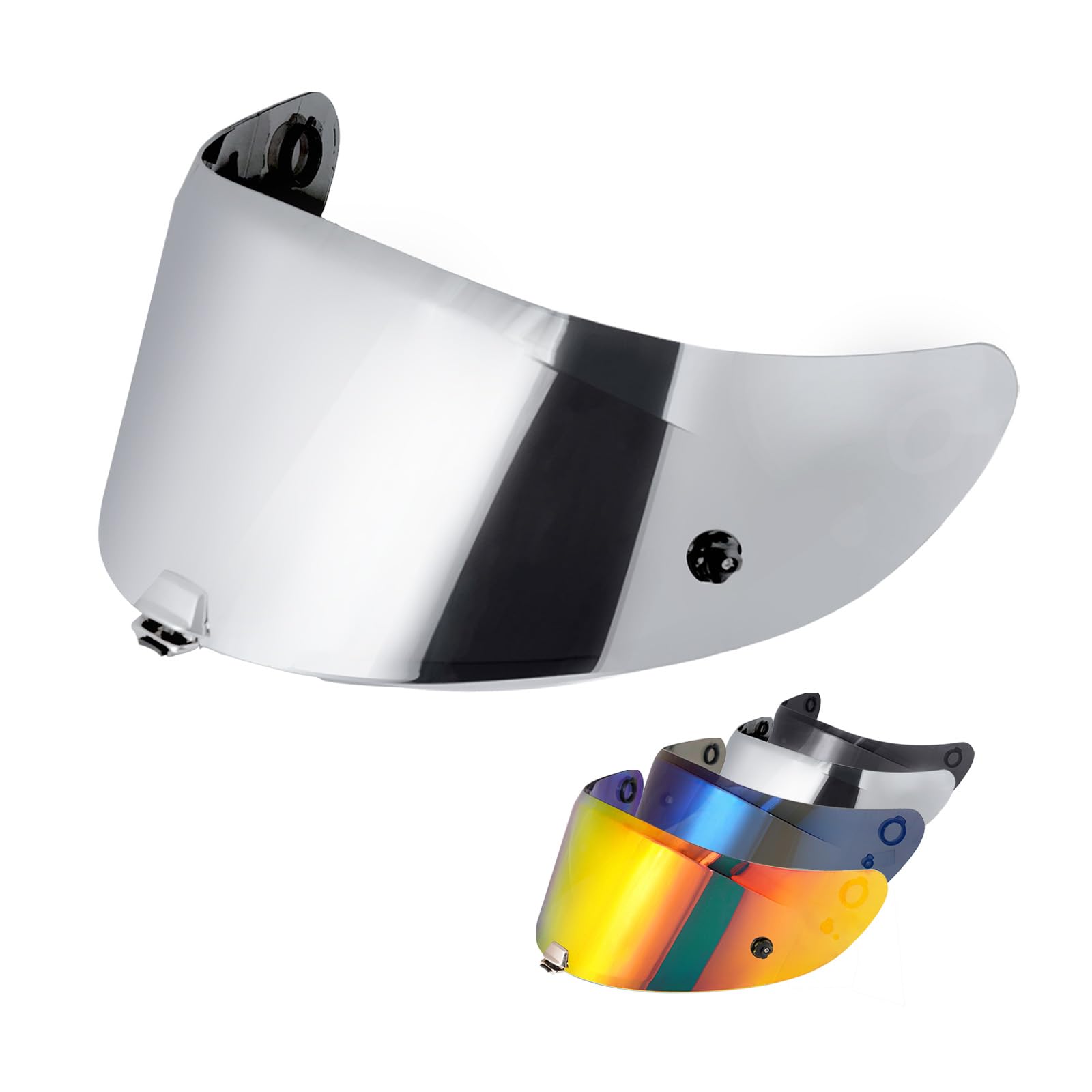 Helmvisier für RPHA-11/RPHA-70/HJ-26,Motorradhelm Visier,Motorrad Windschutz Helm Objektiv Visier Vollgesichts,Motorradhelm Zubehör Ersatz (Chrom Silber) von VCOROS