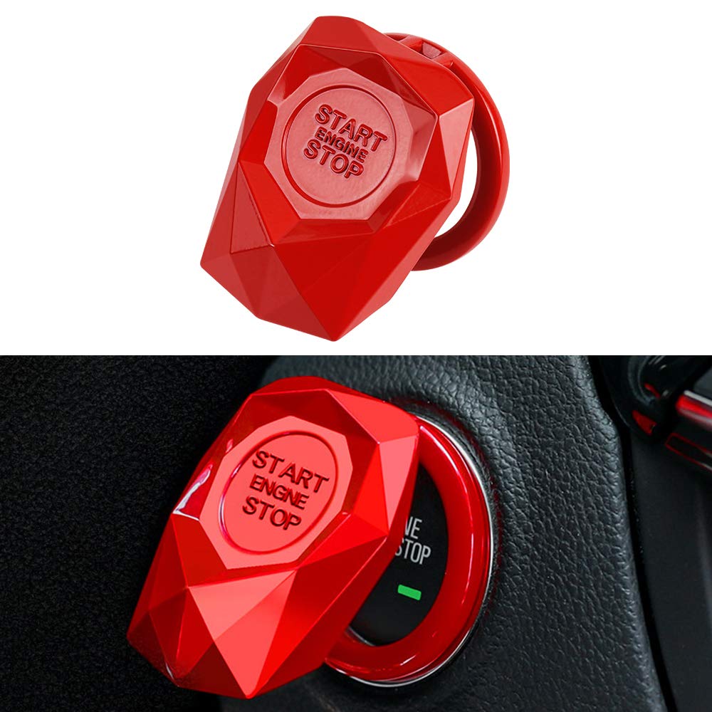 VDARK Motorkappen Zubehörteile Start Stop Drucktaste Covers Decals Innendekoration Rot von VDARK