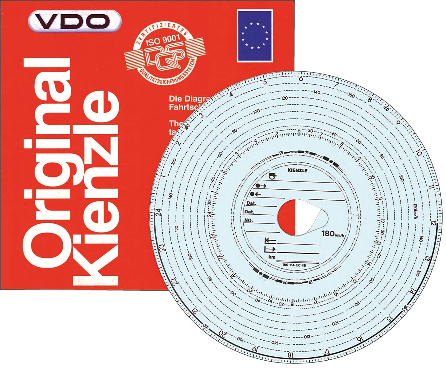 VOD 3097 - Original Kienzle Diagrammscheiben 180-24 EC 4 B, 100 Stück, Weiß (Weiß) von VDO