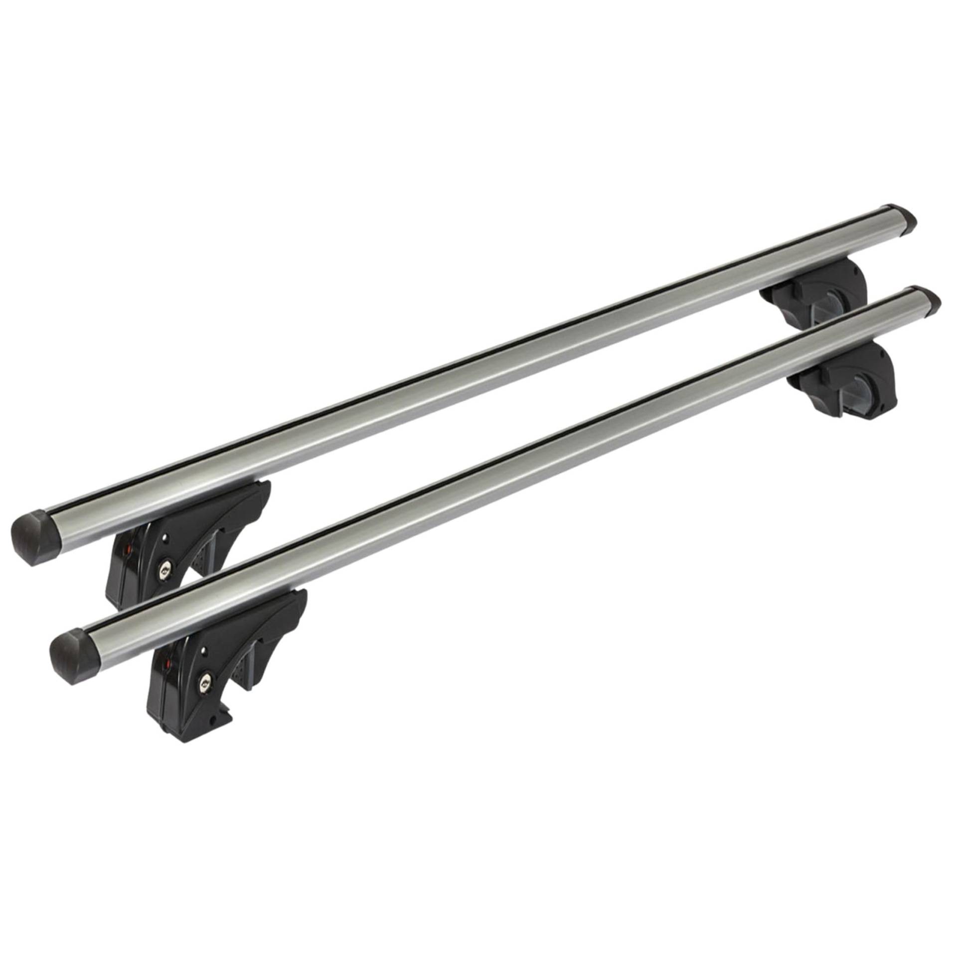 Dachgepäckträger Auto - Dachträger Universal Lion 2 | Auto Dachträger offene Reling | Dachträger für Reling abschließbar | Aluminium Grundträger Dachreling bis 90kg - 135 cm Länge von VDP