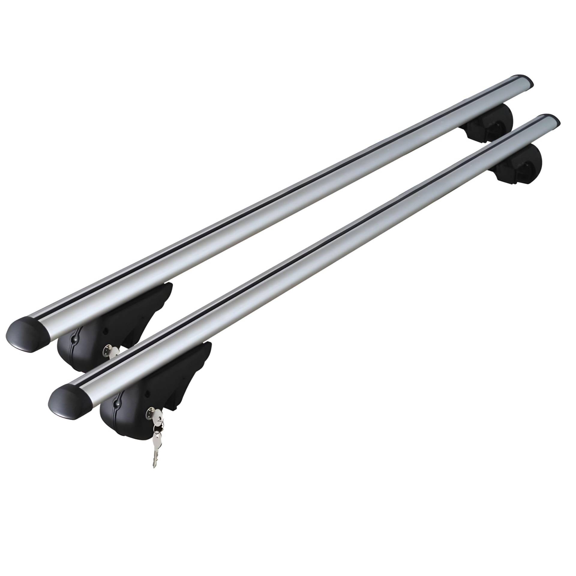 Dachgepäckträger Auto - Dachträger Universal VDP-Rio | Auto Dachträger offene Reling | Dachträger für Reling abschließbar | Aluminium Grundträger Dachreling bis 75kg - 135 cm Länge von VDP