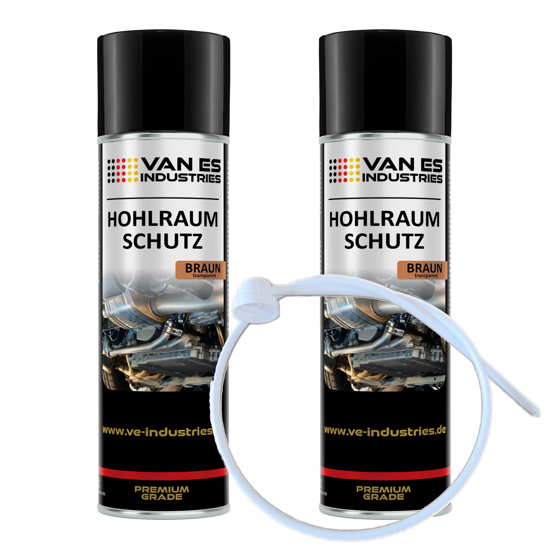 VE-INDUSTRIES 2X Hohlraumschutz Hohlraumversiegelung Spray 500ml Wachs + 60cm Sonde von VE-INDUSTRIES