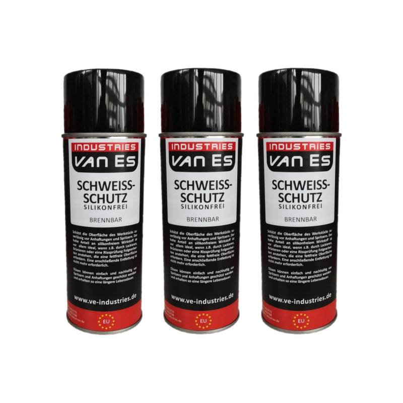 VE-INDUSTRIES 3X Schweißschutz-Spray 400ml siliconfreier Schutz Schweiß-Trennspray von VE-INDUSTRIES