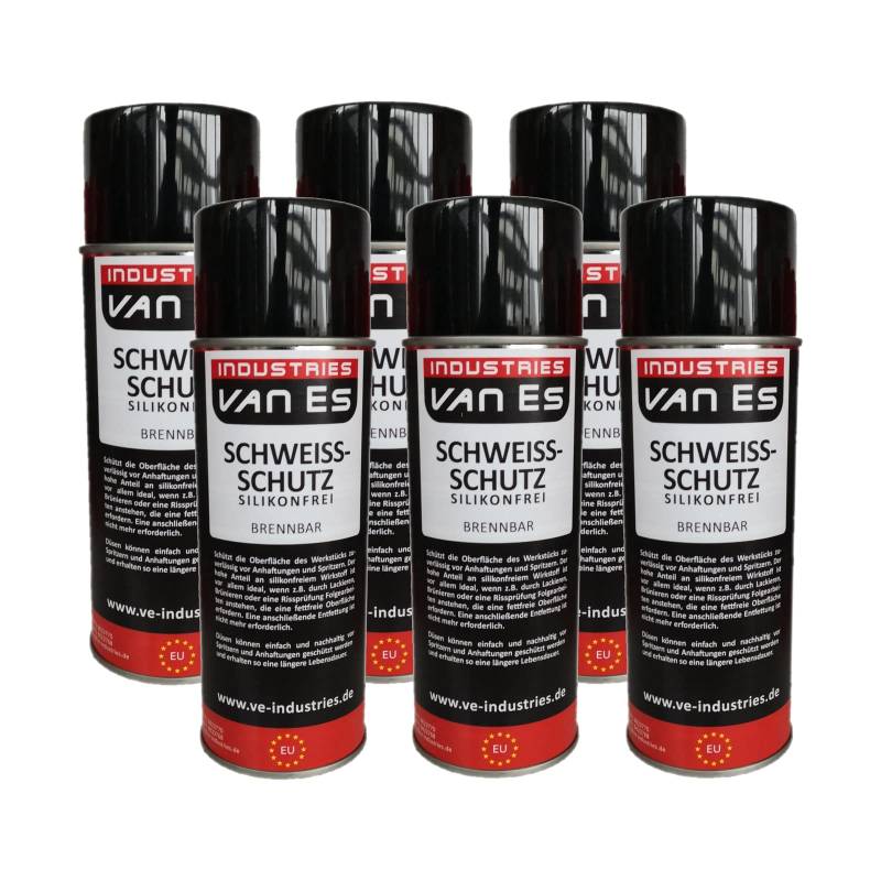 VE-INDUSTRIES 6X Schweißschutz-Spray 400ml siliconfreier Schutz Schweiß-Trennspray von VE-INDUSTRIES