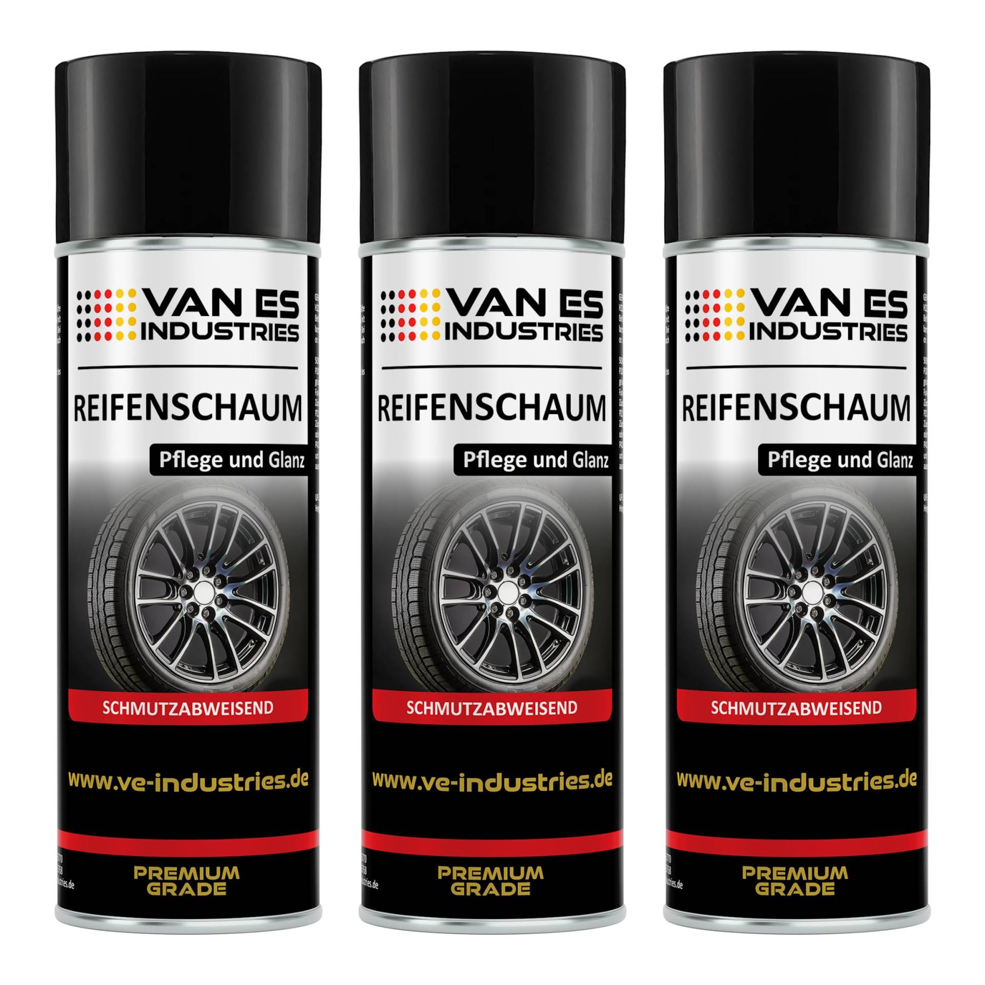 VE-INDUSTRIES Reifenglanz 3 x 400ml Car Products Reifenpflege Tyre Shine Spray von VE-INDUSTRIES