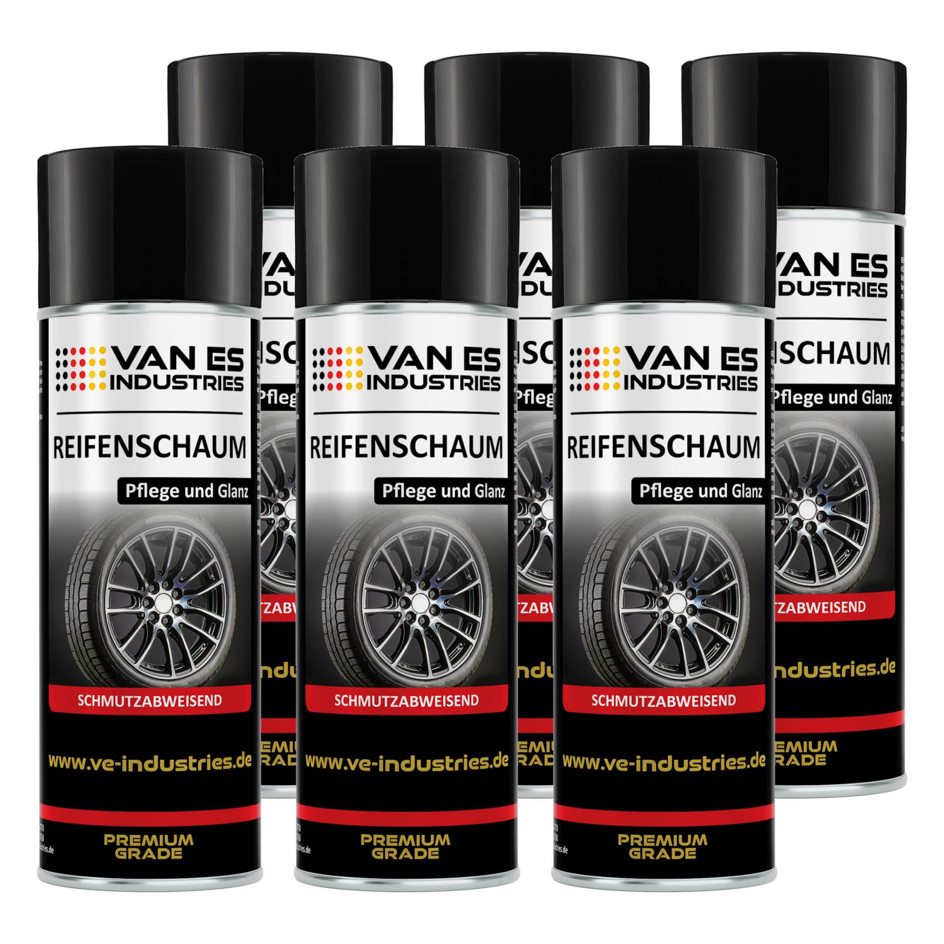 VE-INDUSTRIES Reifenglanz 6 x 500ml Car Products Reifenpflege Tyre Shine Spray Pflege von VE-INDUSTRIES